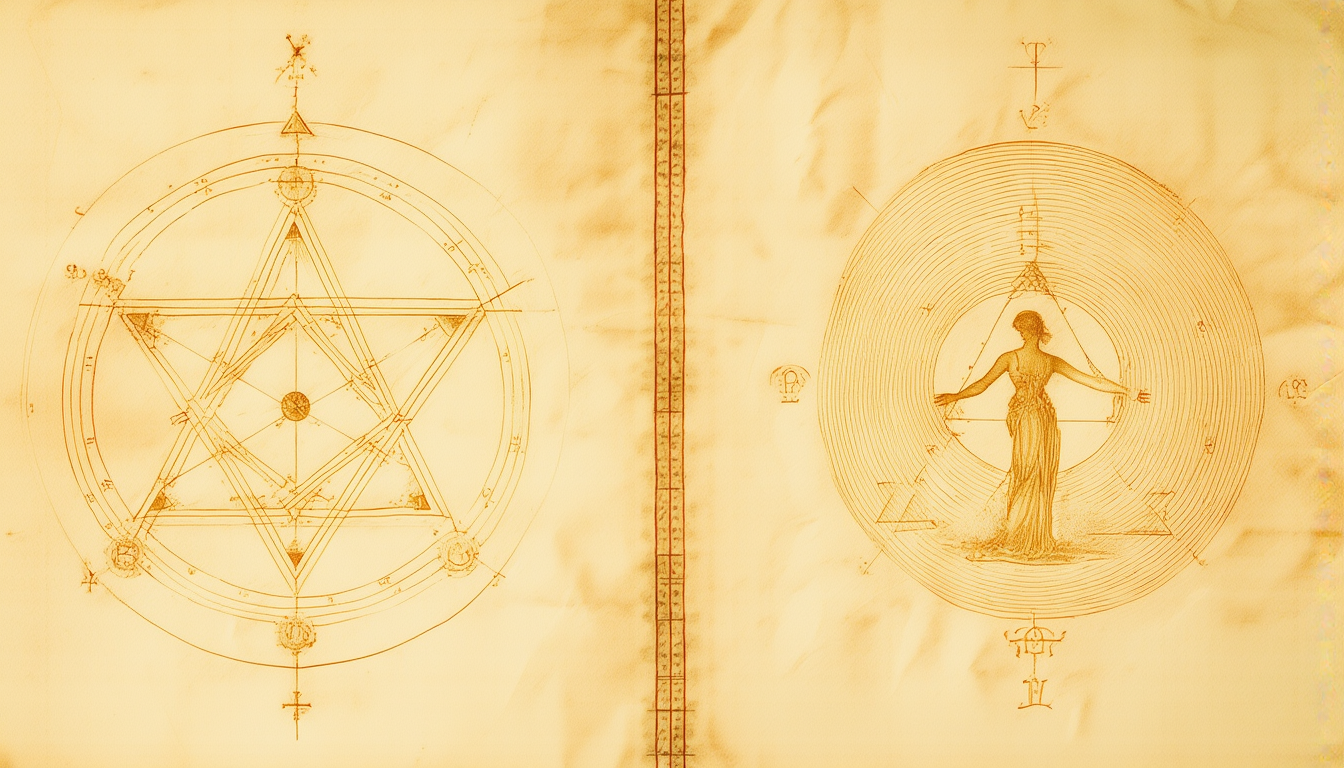 Hexagram beside an alchemical emblem